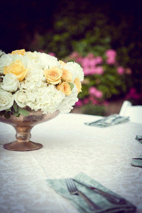 white and yellow table setting